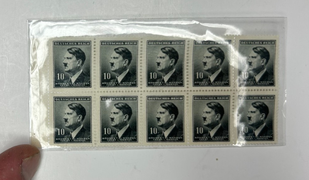 Deutsches Reich 10 Stamp Mint Block German WWII 1940s Bohmen Mahren Cechy Morava