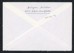Saalfeld Furth Express Cover 1986 DDR German Gold Artifacts Dahlia