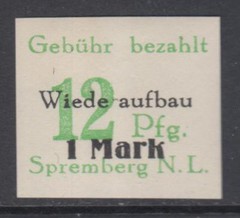 GERMANY – SBZ Sovietic zone Spremberg Local MNH** with variety in overprint 12pf