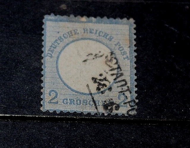 GERMANY 1872 2g BLUE EMBOSSED ARMS TYPE ISSUE.NO.2 F/USED
