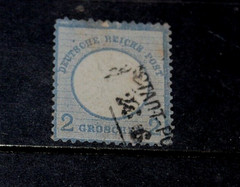 GERMANY 1872 2g BLUE EMBOSSED ARMS TYPE ISSUE.NO.2 F/USED