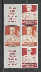 Germany 1934 8pf + 12pf Professions Booklet Pairs, MI S226, S228, MLH, CV €75