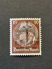SUDETENLAND WWII GERMAN OCCUPATION Local ovpt AUSSIG 10 Rpf. MNH /s2 #526