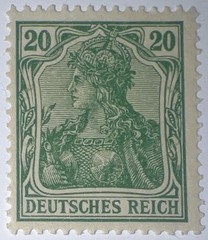 Travelstamps: 1920 Germany Stamps Scott #121 20PF Germania, Mint MNH OG