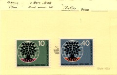 Germany, Postage Stamp, #807-808 Mint LH, 1959 Wolrd Refuge (AB)