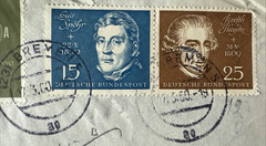 1957-59 Germany 2 Covers With 7 Stamps Used