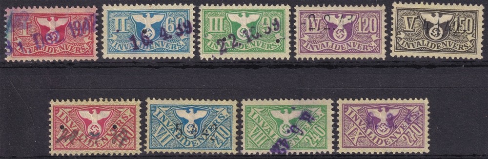 Lot-R Stamp Germany Revenue WWII 3rd Reich Arbeit Worker Vacation Set U