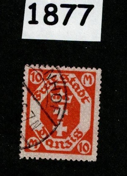 Used stamp Sc 92 Gdansk Poland Danzig 1922 Germany post WWI #1877