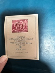1954 GERMANY DDR DEMOCRATIC REPUBLIC SCOTT 226a STAMP DAY MINI SHEET PERFECT MNH