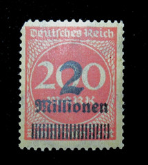 Germany Stamp Deutsches Reich German Empire Overprint 2 Million on 200 Mark 1923