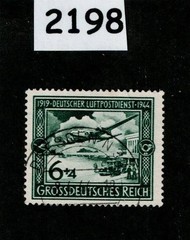 Used stamp B252a 1943 25th anniversary Airmail Airplane Germany #2198
