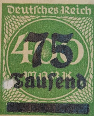 GERMANY ~ Deutrches Reich ~ 75 Saufend/400 Mark ~ Used/Posted ~ c.1923
