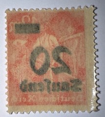 Travelstamps: 1923 Germany Stamps 20 Saufend on 12M, OP, MOGNH Never Hinged