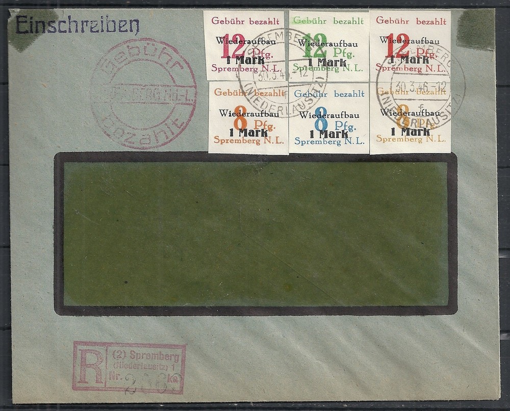 Spremberg 1946 R-Windowcover Gebühr bezahlt