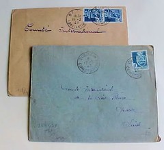 GERMAN POW CENSOR ALGERIA TO GENEVA RED CROSS 2 DIFF. COVERS