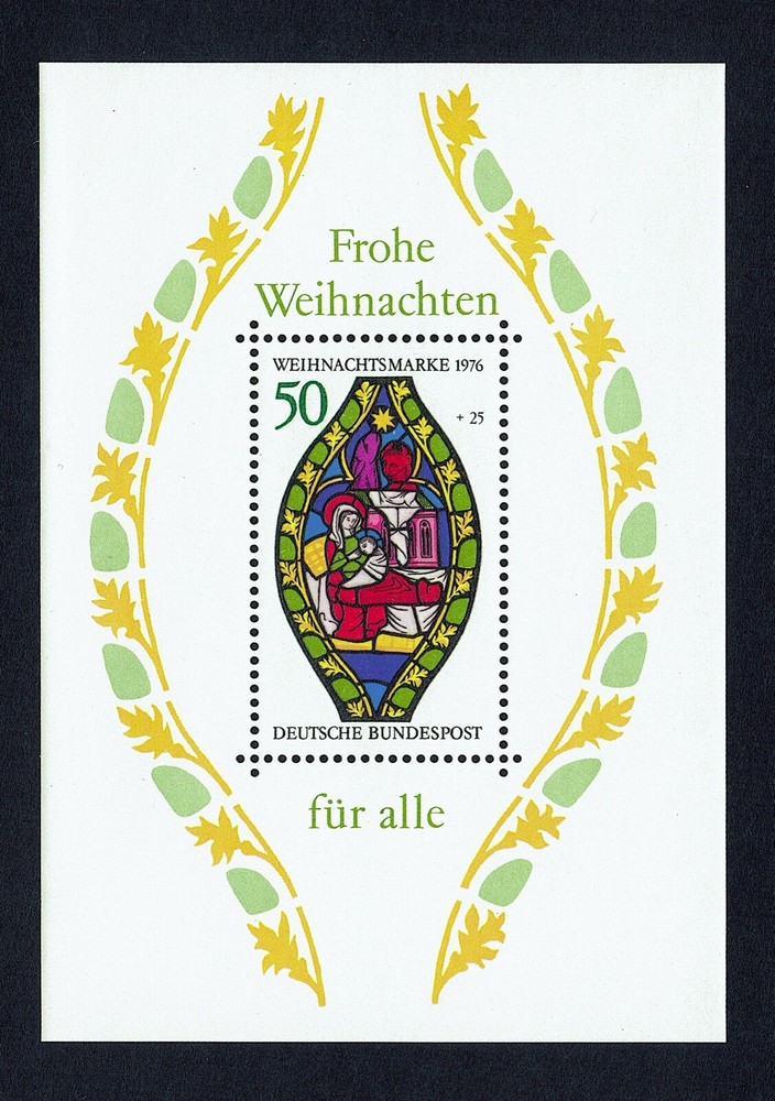 GERMANY – Scott # B537 – SG # MS1804 -1976 – Mini Sheet – Christmas 1976 – MNH