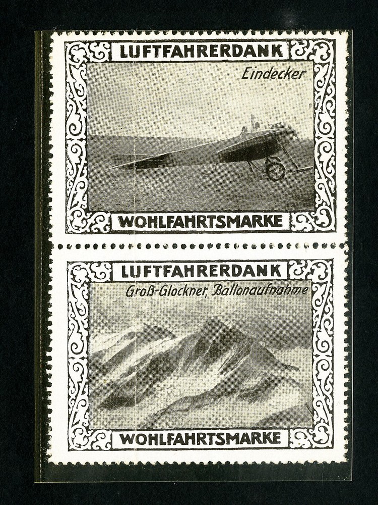 Germany Stamps Early plane label pair