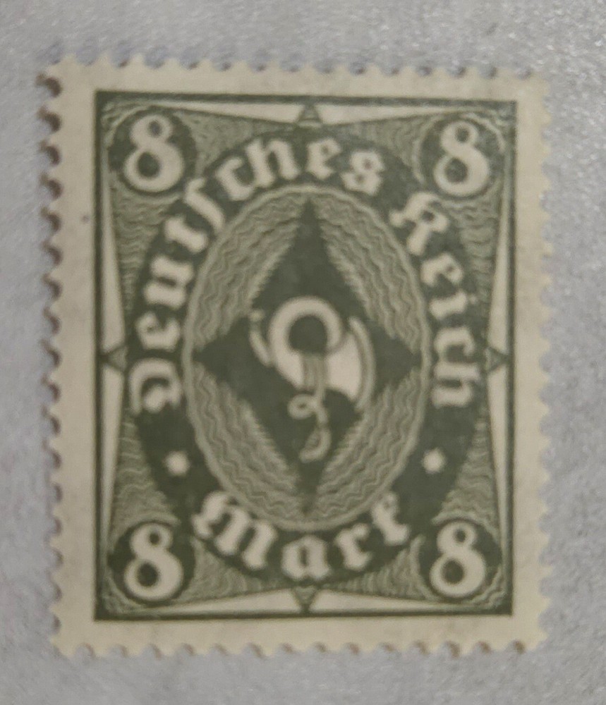 1919-1923 Germany Post Horn, 8 Mark’s, Mint, MNH, SG#210, Quick & FREE SHIPPING