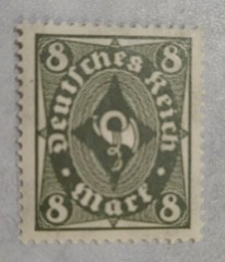 1919-1923 Germany Post Horn, 8 Mark’s, Mint, MNH, SG#210, Quick & FREE SHIPPING