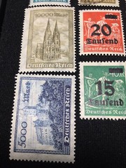 Germany – 1923 Various Issues 32 Pc Stamp Lot, Wmk, Used & Mint MH, Overprints