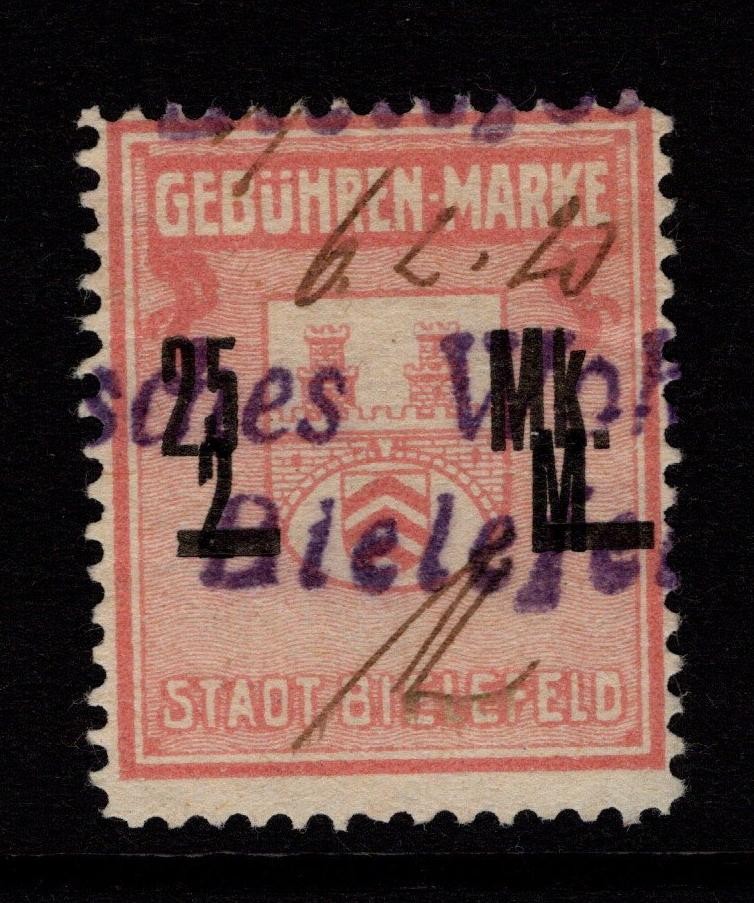 Germany 1920s Bielefeld 25m Local Revenue Used – S56547