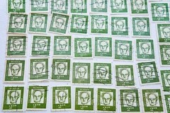 247- Gerhart Hauptmann 1960’s 2 Deutsche Mark Germany Used Postage Stamps Blocks
