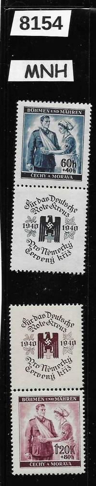 MNH stamp set 1940 Sp1 – Sp2 Red Cross Nurses WWII Third Reich Occupation #8154