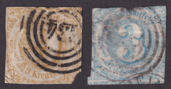 Germany Thurn and Taxis South Dist. 1859-62, Used hi Res scans As is