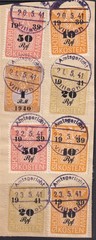 Lot Stamp Germany Poland Revenue WWII 1941 Court Document Fee Strip U 1