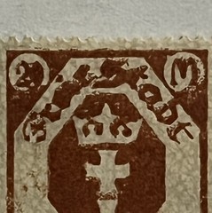 ERROR STAMP EARLY DANZIG GERMANY STAMP BLOTCHED INK IN SEVERAL AREAS