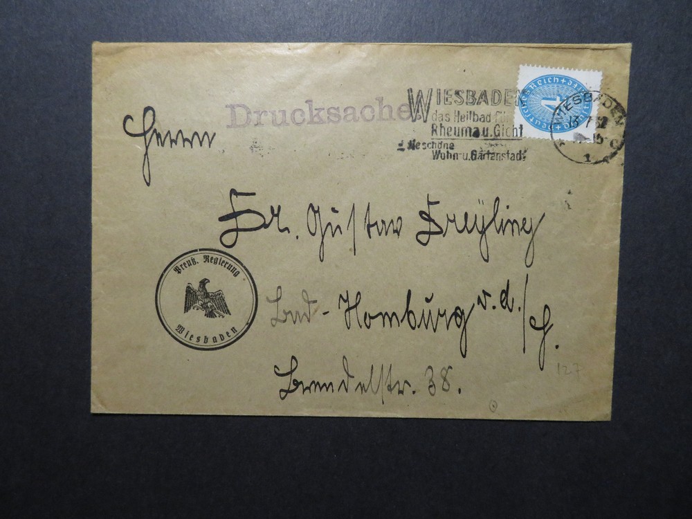Germany 1932 Wiesbaden Cover w/ Event Cancel – Z12170