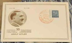 AH 50th birthday celebratory envelope, bearing a Bohemia and Moravia April 20, 1