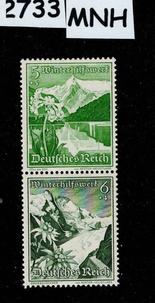 MNH Stamp B125 & B126 1938 Germany Castles Mountains Winter relief #2733
