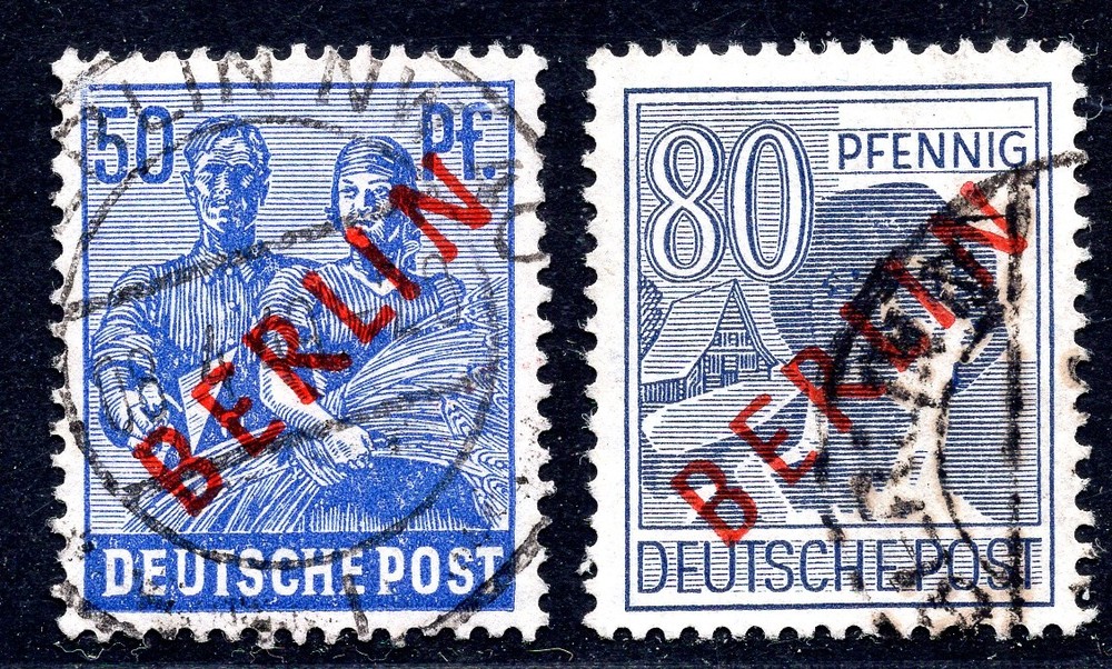 BERLIN 1949 30AFII,32AFII used signed SCHLEGEL BPP (N2438