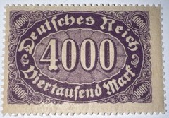 Travelstamps: 1922 Germany Stamps Deutsches Reich 4000 Mark Mi. Nr. 255 MOGNH