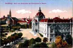 GERMANY 1914 POSTAL WWI FELDPOST PICT POSTCARD STRASSBURG ADDR & POSTMARK