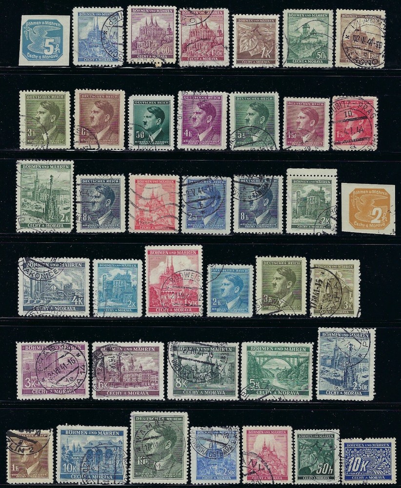 Bohemia and Moravia Collection of 40 Different Stamps – Used