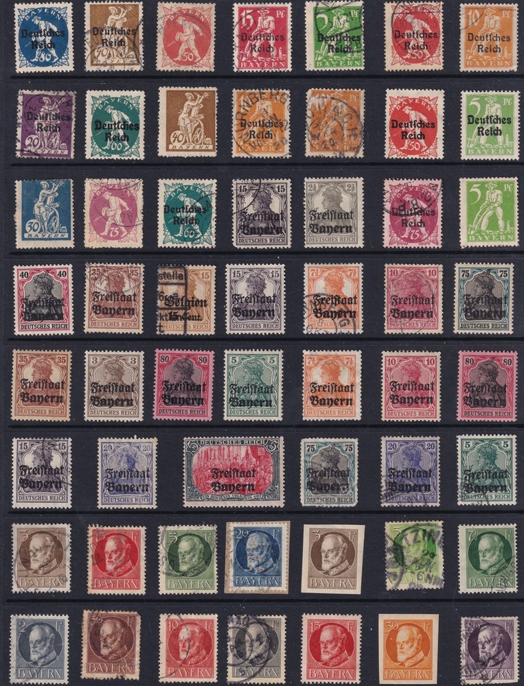 Lot Stamp Germany Reich Bavaria Bayern Classic Selection Mixed 5 F