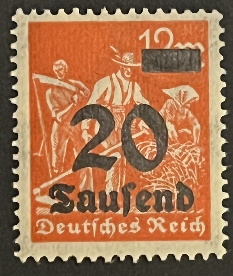 Travelstamps: 1923 Germany DR Deutches Reich Mi #280 Hyperinflation 20,000 MNHOG