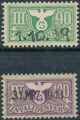 Lot Stamp Germany Revenue 1942 WWII Fascist Third Reich Recreation Vacation U