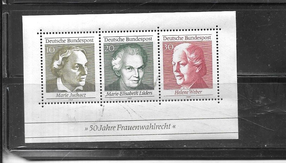 GERMANY GERMAN SC# 1007 1969 FAMOUS WOMEN SOUVENIR SHEET MNH STAMPS