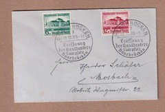 Germany Scott# B121 & B122 – Oct 9 1938 First Day cover – Saarbrücken Theater