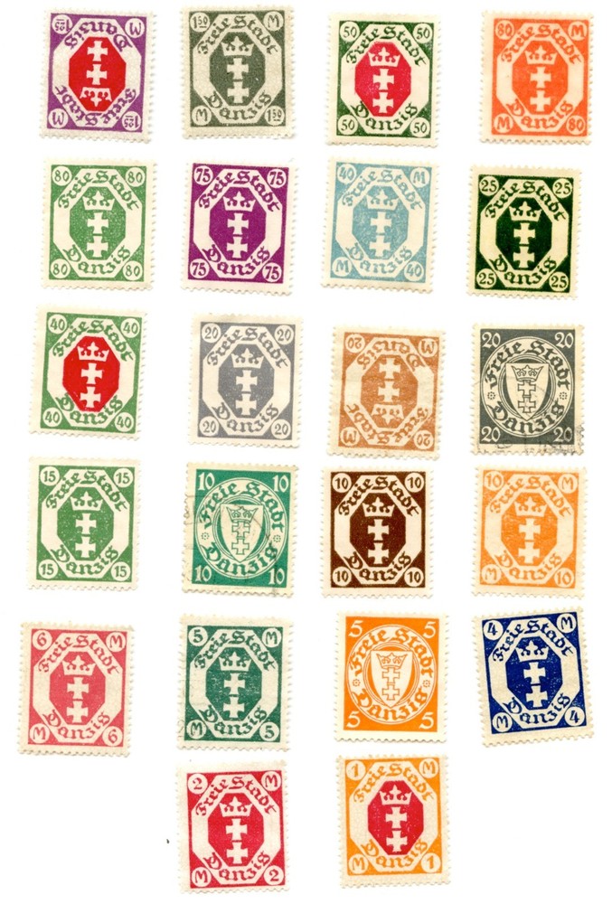 Danzig Shield Definitive Stamp Lot 1–150pf Set Builder MNG