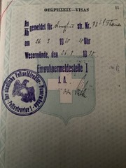 PASSPORT AIABATHION GREECE 96 YRS OLD . WITH POSTMARKS & RARE STAMPS 1930