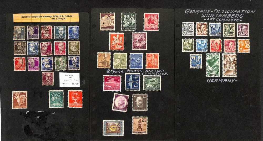 Germany Stamp Collection on 22 Pages, World War 2 & Occupations Lot (NC)