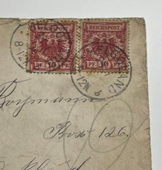 Antique 1890s Heligoland to Oakland CA California Reichspost 10 PF Envelope