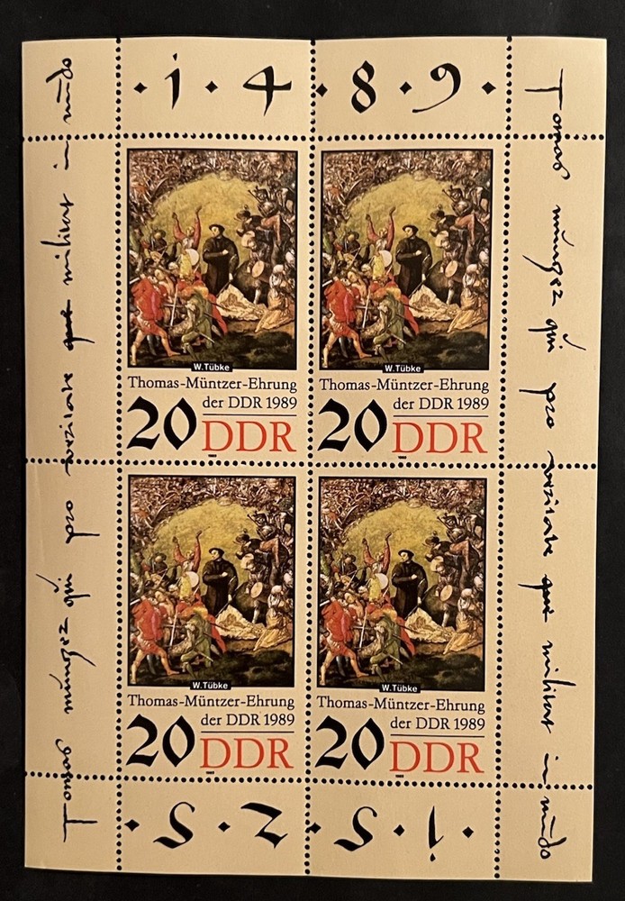 Travelstamps: 1989 Germany DDR Souvenir Sheet #2769a Thomas Müntzer Mint MNH OG
