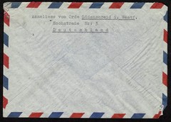 Two Covers German to USA 1958 bearing 3 and 4 copies of Heuss 20 ph red SC 710