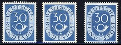 Germany 1951 Scarce 30pf Post Horn Scott# 679 Mint XF OG NH Post Office Fresh