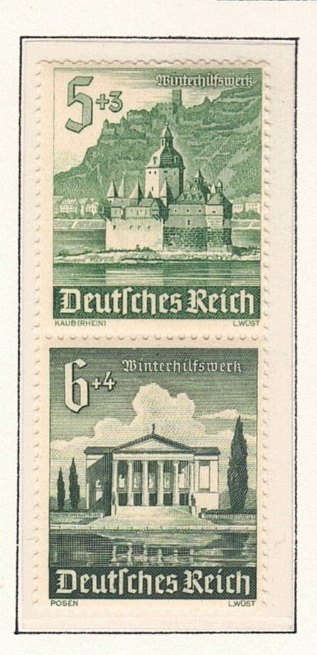Germany – 1940 ZdMiNr. S258, 5pf+6pf Buildings, se-tenant pair (MNH)
